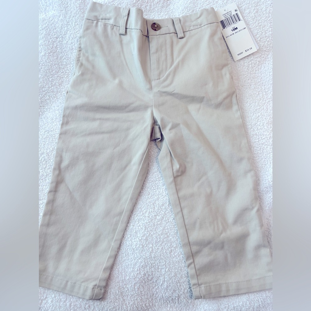 New w/tags 18-month Polo khaki pants and new 2T formal plaid pants Janie & Jack